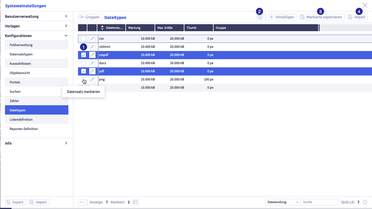 Export templates