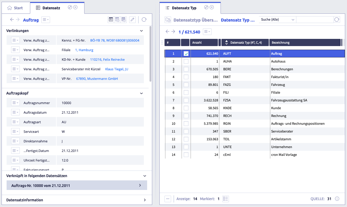 Record types overview with a record